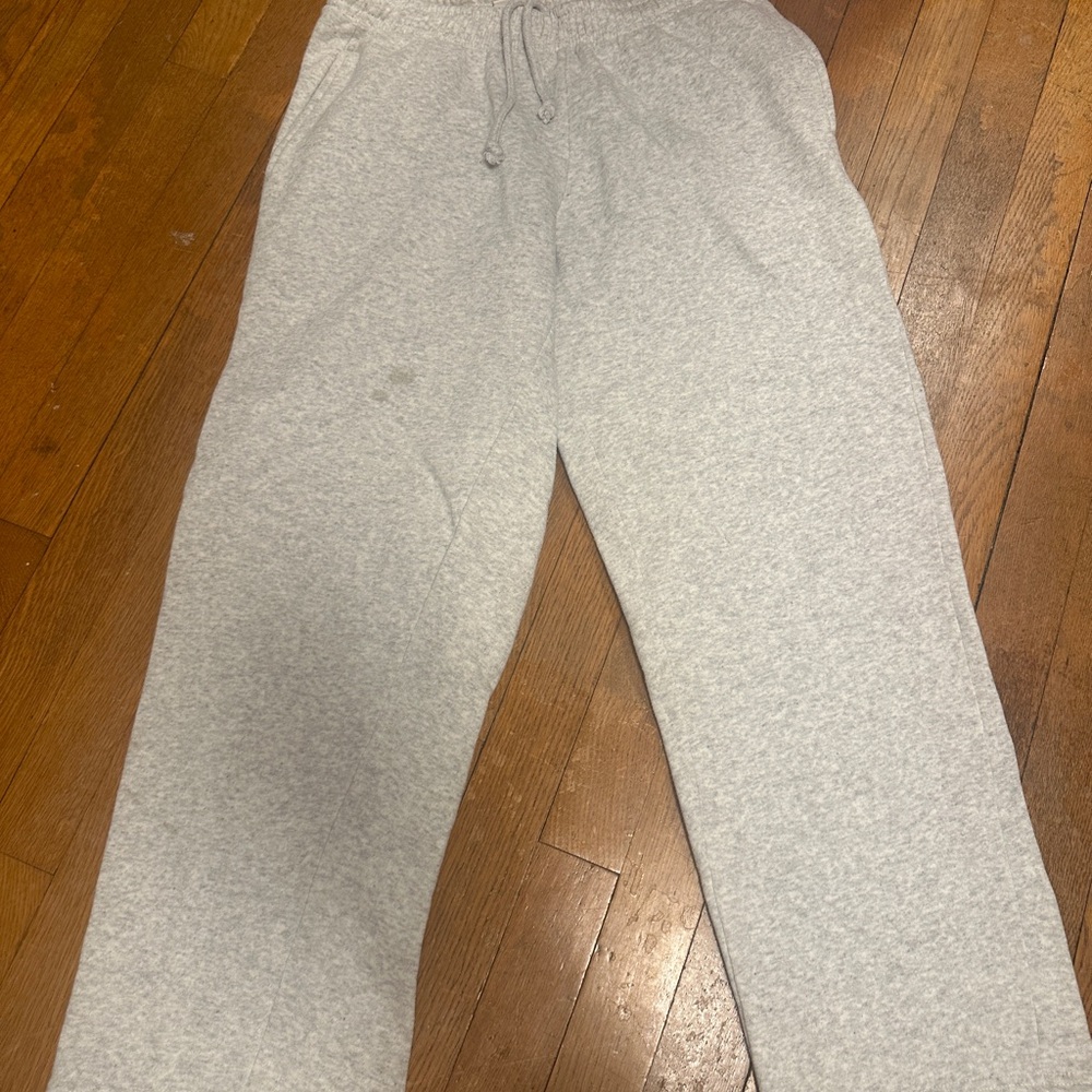 Gray Track Pants with Elastic Waistband and Soft Interior